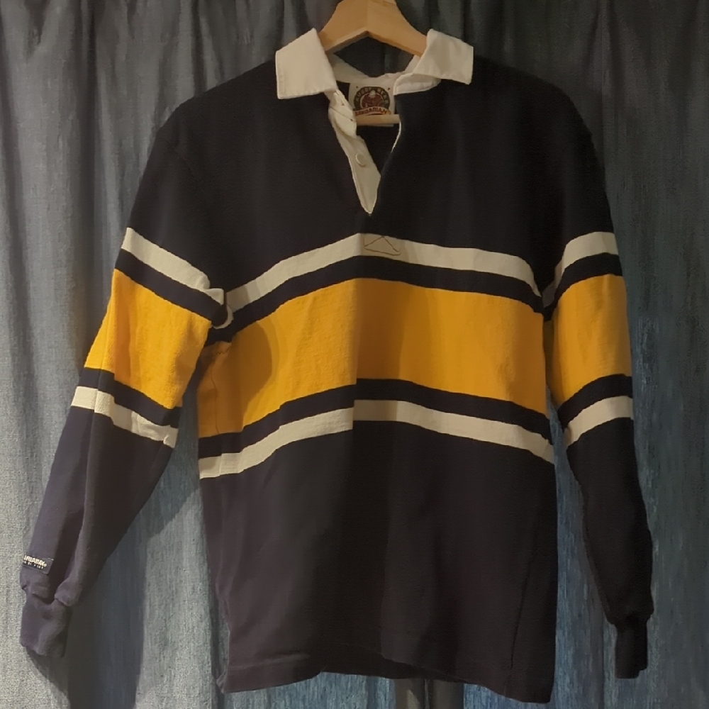 Barbarian Navy and Yellow Striped Men's Shirt